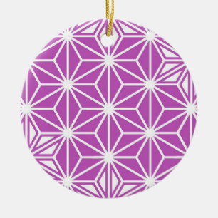 Japanisches Asanoha-Muster - orchid Keramik Ornament