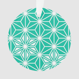 Japanisches Asanoha-Muster - pfauenblau Ornament