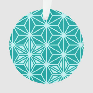 Japanisches Asanoha-Muster - Türkis Ornament