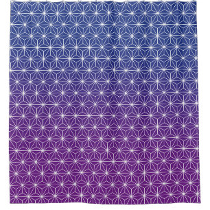 Japanisches Asanoha Traditionelles Print Blue & Li Duschvorhang