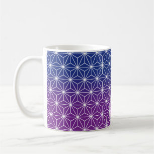 Japanisches Asanoha Traditionelles Print Blue & Li Kaffeetasse