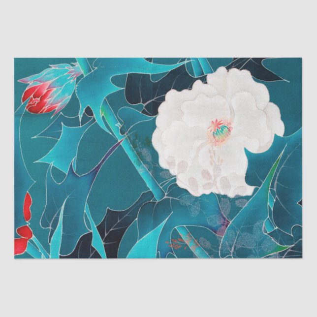 Japanisches Blumendesign Seidenpapier (Vorderseite)