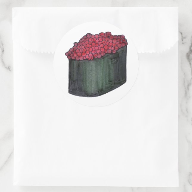 Japanisches Caviar Sushi Maki Roll Japan Restauran Runder Aufkleber (Tasche)