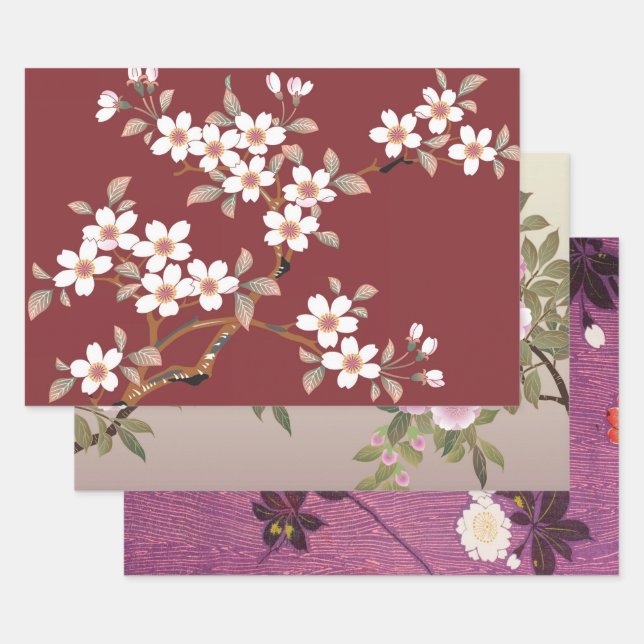 japanisches Cherry Blossom Design Geschenkpapier Set (Set)