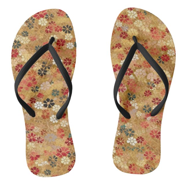 Japanisches Chiyogami floral Muster Flip Flops (Fußbett)