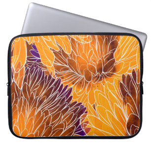 Japanisches Chrysanthemum: Aquarellfarbenes Nahtlo Laptopschutzhülle
