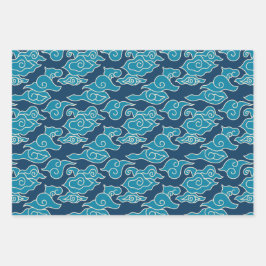 Japanisches Cloud-Muster Geschenkpapier Set