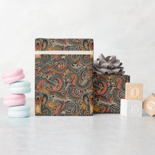 Japanisches Cobra-Irezumi-Tätowierungsmuster Geschenkpapier
