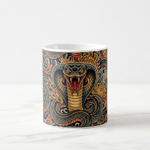 Japanisches Cobra-Irezumi-Tätowierungsmuster Kaffeetasse