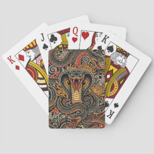 Japanisches Cobra-Irezumi-Tätowierungsmuster Spielkarten