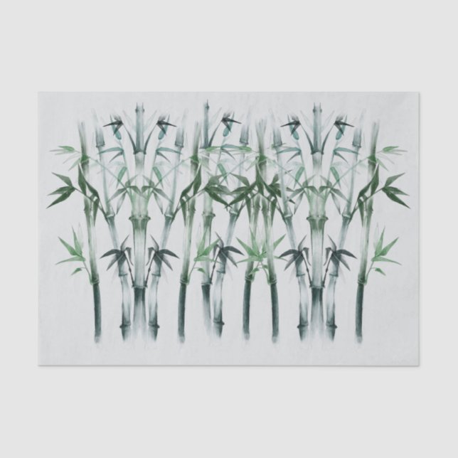 Japanisches Dekoupage Green Bamboo Muster Seidenpapier (Vorderseite)