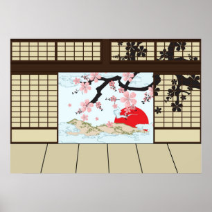 Japanisches Design - Shoji View Poster