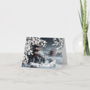 Japanisches Dorf Feiertagskarte