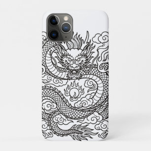 Japanisches Drachen-Linienkunst-Mauspad-Design Case-Mate iPhone Hülle
