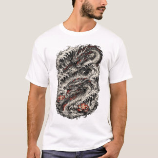 Japanisches Drachen-Tattoo-T-Shirt | Traditionelle T-Shirt