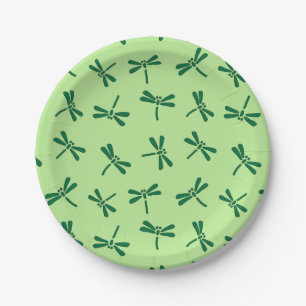 Japanisches Drachenmuster, Light Jade Green Pappteller