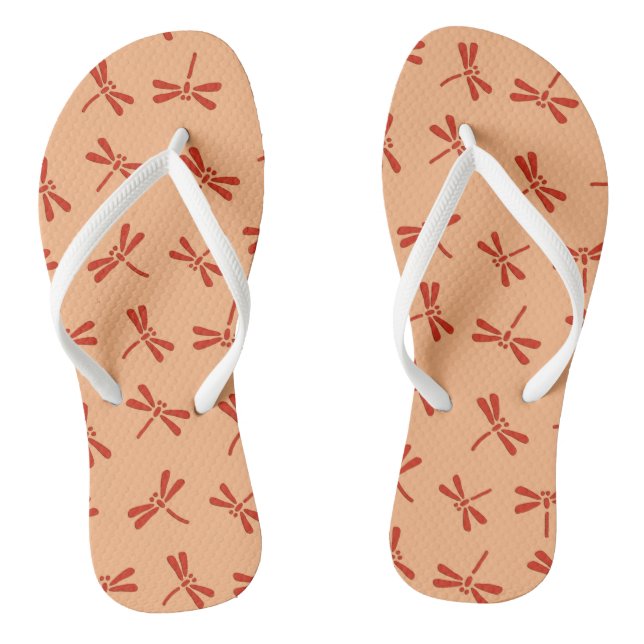 Japanisches Drachenmuster, Mandarin Orange Flip Flops (Fußbett)
