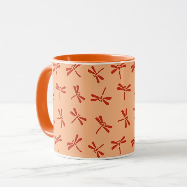 Japanisches Drachenmuster, Mandarin Orange Tasse (Vorderseite Links)