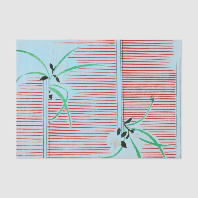 JAPANISCHES DRUCKPATTERPAPIER IN LICHT BLAU SEIDENPAPIER (Vorderseite)