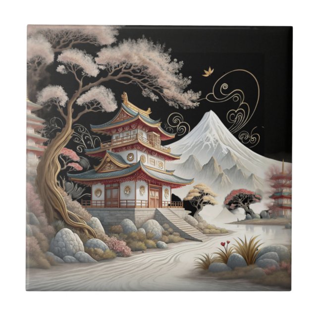 japanisches Einverständnishaus Fliese (Vorderseite)