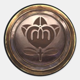 Japanisches Emblem (Kamon) Runder Aufkleber