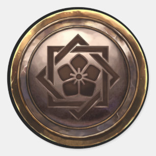 Japanisches Emblem (Kamon) Runder Aufkleber