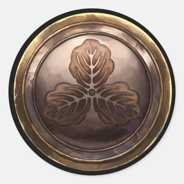 Japanisches Emblem (Kamon) Runder Aufkleber (Vorderseite)