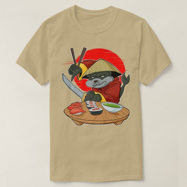 Japanisches Essen I Maki Lover I Samurai Sushi Sie T-Shirt (Design vorne)