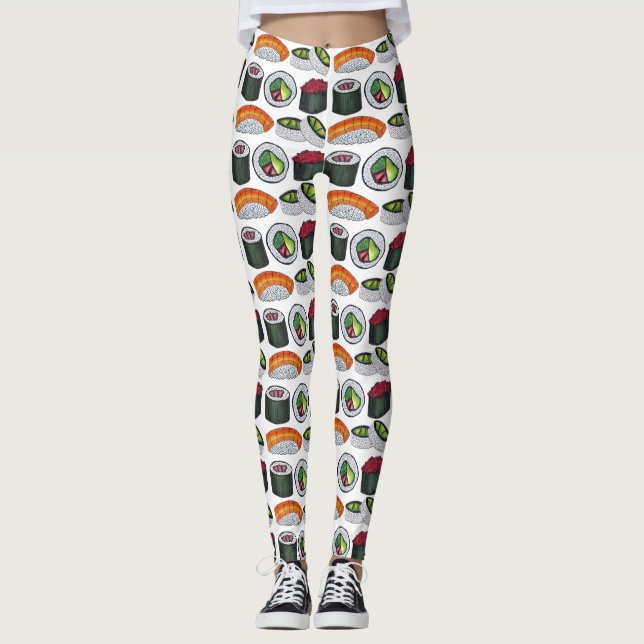Japanisches Essen Japan Sushi Nigiri Roll Feinschm Leggings (Vorderseite)