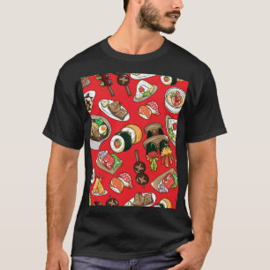 Japanisches Essen: Nahtloses kulturelles Muster T-Shirt
