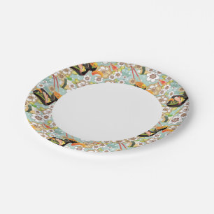 Japanisches Essen: Sushi-Muster 4 Pappteller