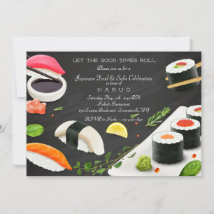 Japanisches Essen Sushi-Party Einladung