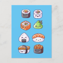 japanisches Essen Sushi Roll Postkarte