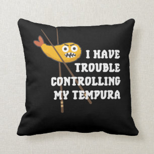 Japanisches Essen Tempura Chopsticks Fried Shrimps Kissen