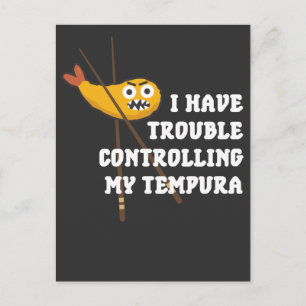 Japanisches Essen Tempura Chopsticks Fried Shrimps Postkarte