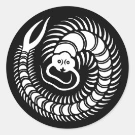 Japanisches Familienwappen-Centipede Runder Aufkleber
