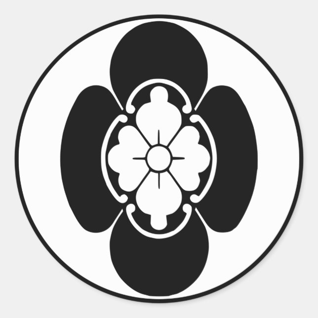 Japanisches Familienwappen (KAMON) der Hotta Runder Aufkleber (Vorderseite)