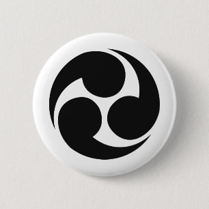 Japanisches Familienwappen KAMON Symbol Button