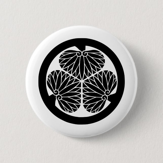 Japanisches Familienwappen KAMON Symbol Button (Vorderseite)