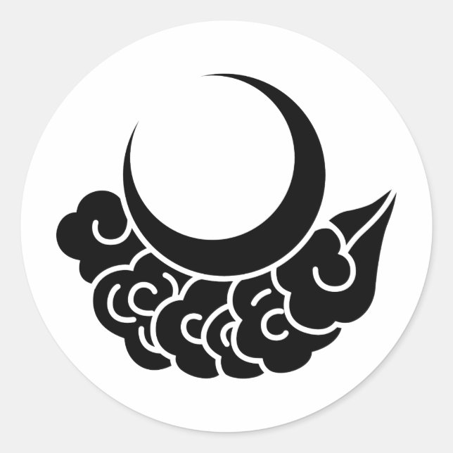 Japanisches Familienwappen KAMON Symbol Runder Aufkleber (Vorderseite)