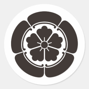 Japanisches Familienwappen KAMON Symbol Runder Aufkleber