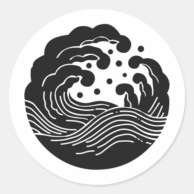 Japanisches Familienwappen KAMON Symbol Runder Aufkleber (Vorderseite)