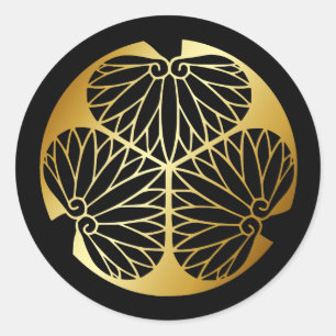 Japanisches Familienwappen KAMON Symbol Runder Aufkleber