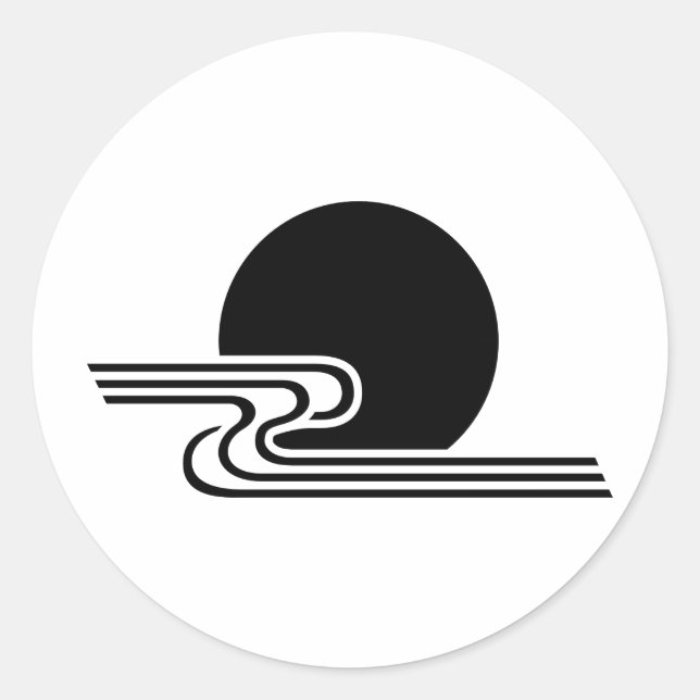 Japanisches Familienwappen KAMON Symbol Runder Aufkleber (Vorderseite)