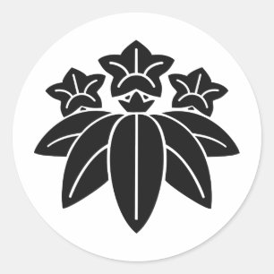 Japanisches Familienwappen KAMON Symbol Runder Aufkleber