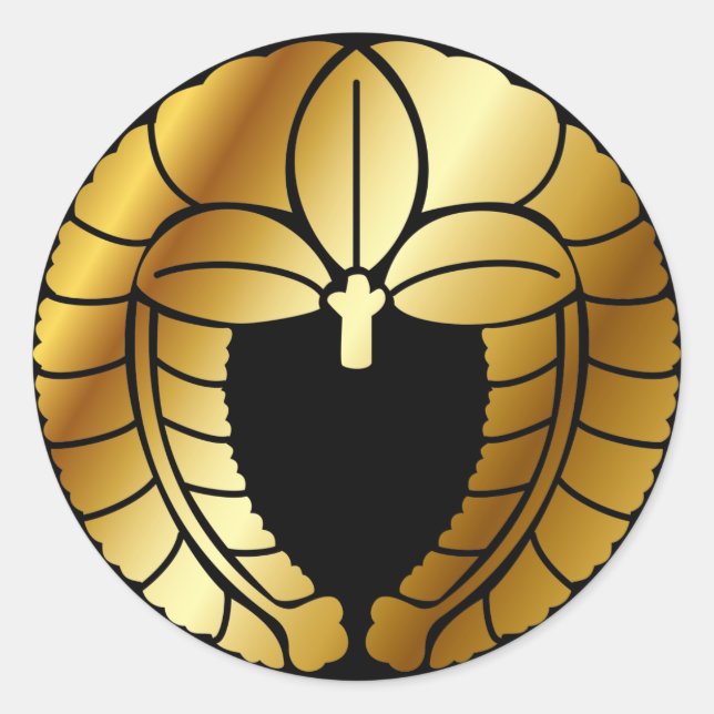 Japanisches Familienwappen (KAMON) Symbol Runder Aufkleber (Vorderseite)