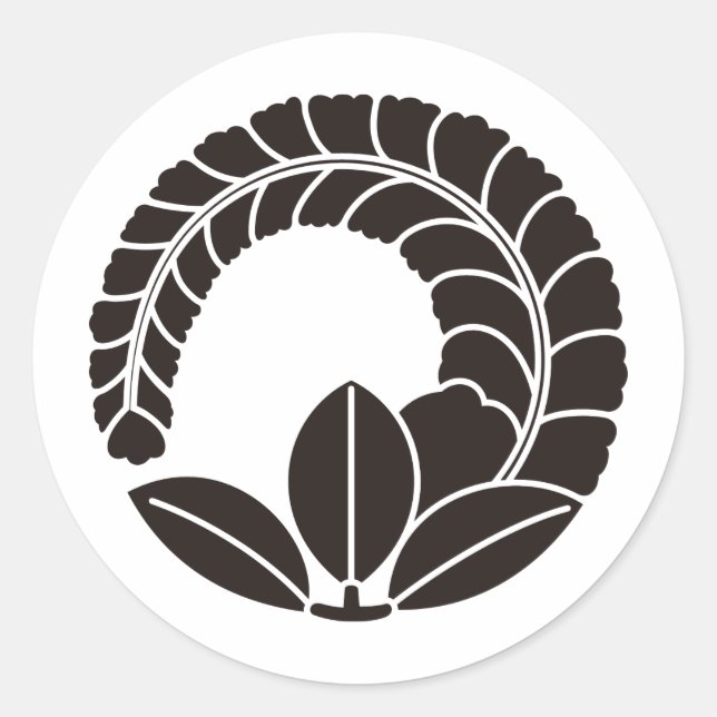 Japanisches Familienwappen KAMON Symbol Runder Aufkleber (Vorderseite)