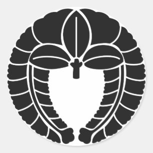 Japanisches Familienwappen (KAMON) Symbol Runder Aufkleber