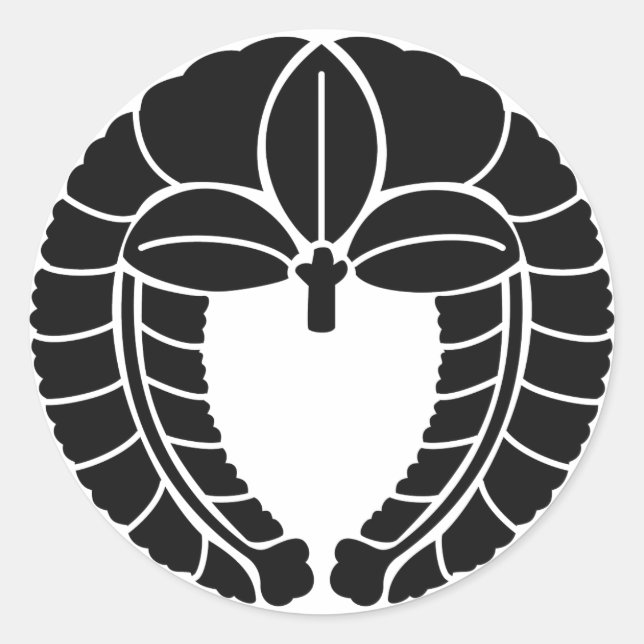 Japanisches Familienwappen (KAMON) Symbol Runder Aufkleber (Vorderseite)