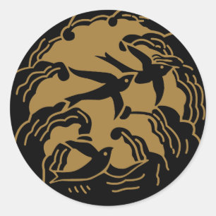 Japanisches Familienwappen KAMON Symbol Runder Aufkleber